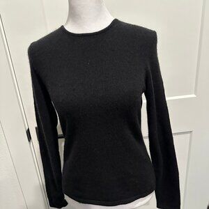 Ann Taylor Dark Charcoal/Black Size XS 100% 2 Ply Cashmere Crew Neck Sweater